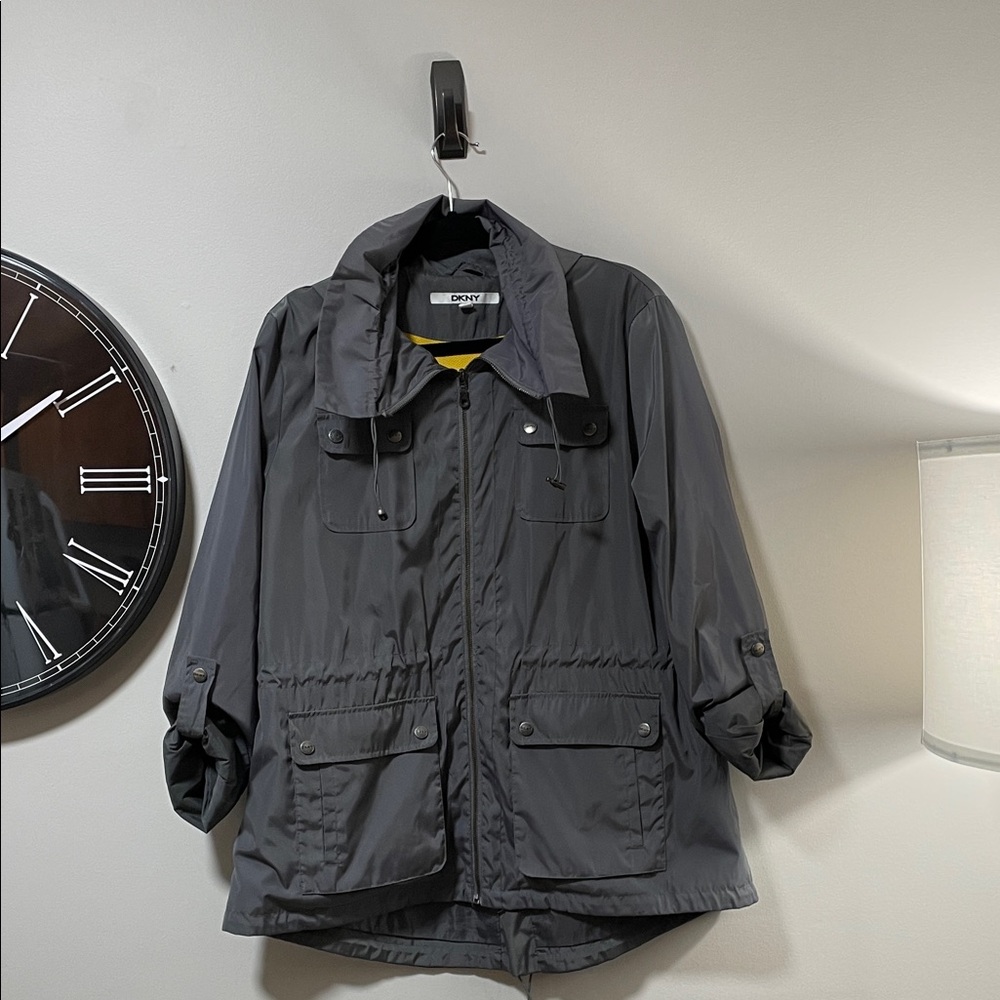 DKNY Charcoal Raincoat for Men